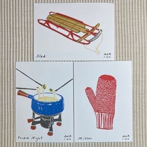 Anastasia Inciardi Sled - Mitten & Fondue Night Mini Prints